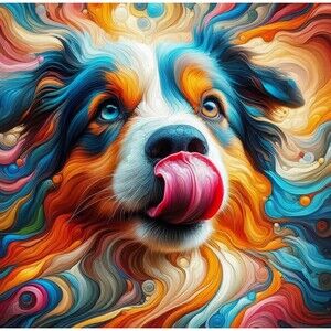 Australian Shepherd greeting card 5 x 7 find linen paper